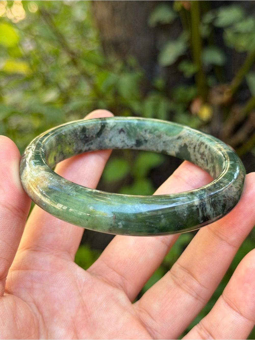 60.5mm inner diameter multicolor xiuyu jade bangle 1662